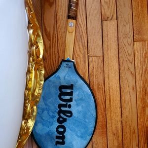 Collectible Vintage Wilson Chris Evert Tennis Racquet Wood with cover